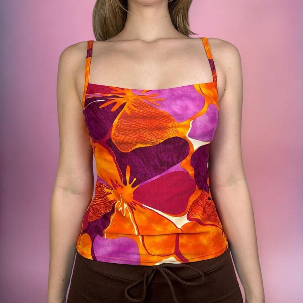 Vintage 2000s Y2K Victorias Secret adorable multicolor floral swim top0 - Picture 2 of 8
